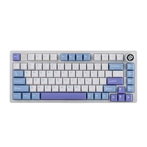 EPOMAKER x LEOBOG Hi75 Aluminum Alloy Wired Mechanical Keyboard, Programmable Gasket-Mounted Gaming Keyboard with Mode-Switching Knob, Hot Swappable, NKRO, RGB (White Purple, Nimbus V3 Switch)