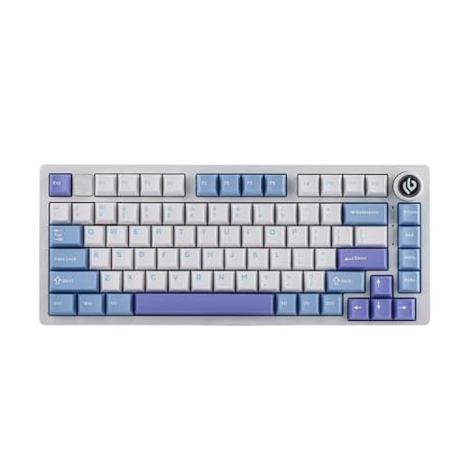 EPOMAKER x LEOBOG Hi75 Aluminum Alloy Wired Mechanical Keyboard, Programmable Gasket-Mounted Gaming Keyboard with Mode-Switching Knob, Hot Swappable, NKRO, RGB (White Purple, Nimbus V3 Switch)