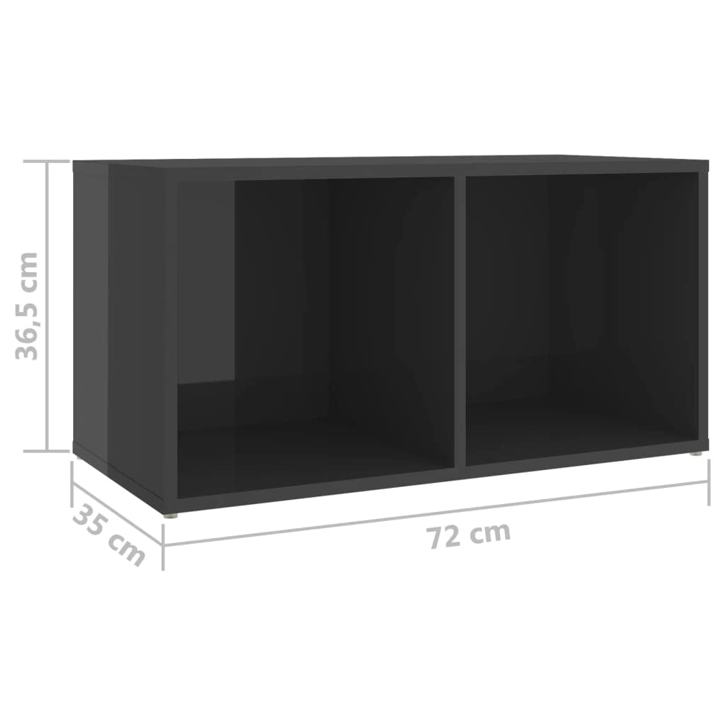6-TLG. TV-Schrank-Set Hochglanz-Grau, Holzwerkstoff Lowboard für Wohnzimmer, modernes Media-Center mit viel Stauraum, vielseitig aufstellbar