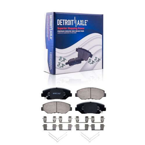 Image of Detroit Axle - Front Brake Kit for Honda Accord ILX Civic Element CR-V CR-Z, 11.10'' inch Drilled & Slotted Disc Brake Rotors Ceramic Brake Pads w /Hardware Replacement