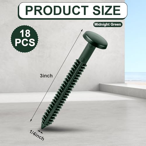 Image of Blulu 36 Pcs 3 Inch Vinyl Shutter Fastener Window Panel Peg Lok Pin Pegs Screws Shutter Spikes Anchor (Midnight Green)
