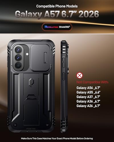 Coque Samsung Galaxy A57 double couche de qualité supérieure noire