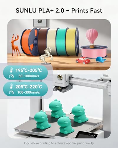 Image of SUNLU PLA+2.0 Filament 1.75mm, 4KG,Upgraded Tougher & Stronger PLA Plus for 3D Printers, Smooth & Neatly Wound, ±0.02mm Accuracy, 1 KG Spool, 4 Packs, Bone White+Olive Green+Chocolate Brown+Oak Brown