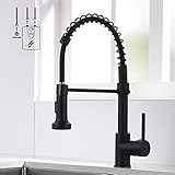 QD Niederdruck Wasserhahn Küche Schwarz Spültischarmatur Armatur Kueche Küchenarmatur mit Brause Ausziehbar