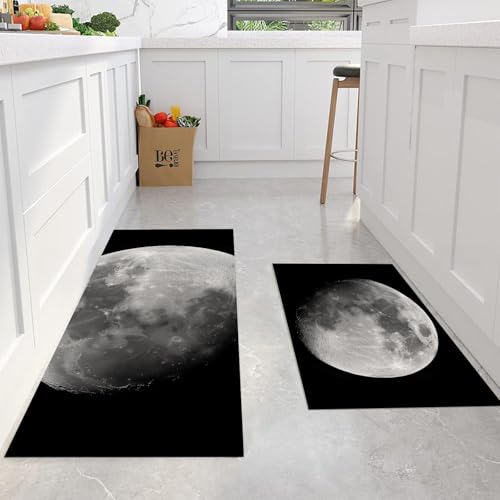 Alfombras de pie Luna en tejido de microfibra lavable juego de dos piezas MGDIFYXAA 5