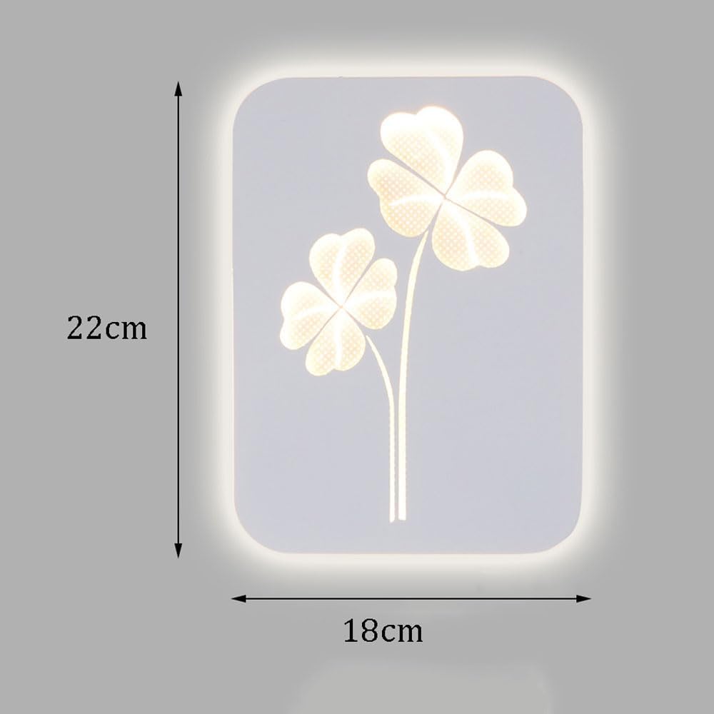 Nordic Square LED Wall Light Modern 3-Color Changeable Simple Square Creative Bedside Wall Lamp Sconce Mini Metal Indoor Durable Wall Lighting Fixture for Bedroom Living Room Stairs Girl Room
