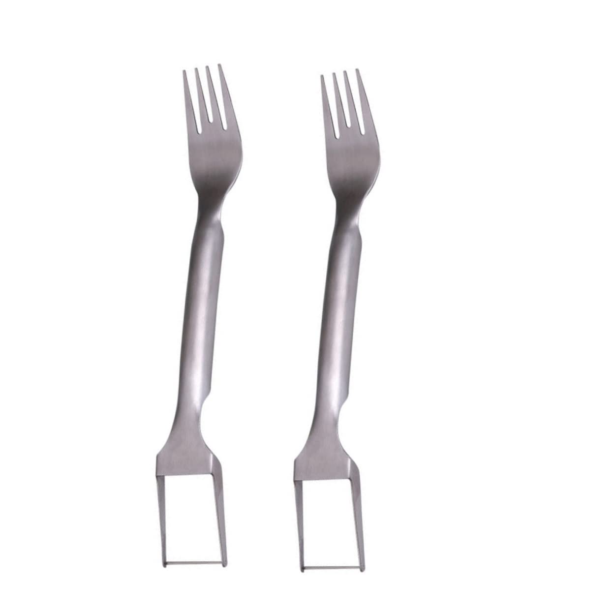 OUNONA 2pcs Portable Watermelon Cutting Tools Stainless Steel Fruit Slicers for Easy Serving Restaurants and Hotels Multifunctional Watermelon Forks for Cubes