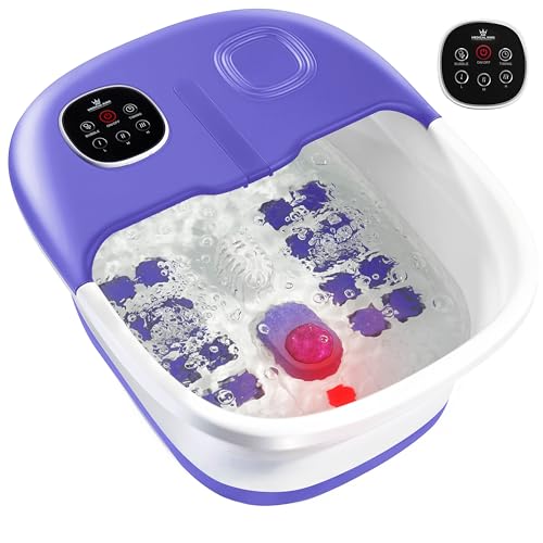 Medical king Foot Spa with Heat and Massage and Jets Includes A Remote Control A Pumice Stone Collapsible Foot Spa Massager with Heat and Massage Bubbles and Vibration