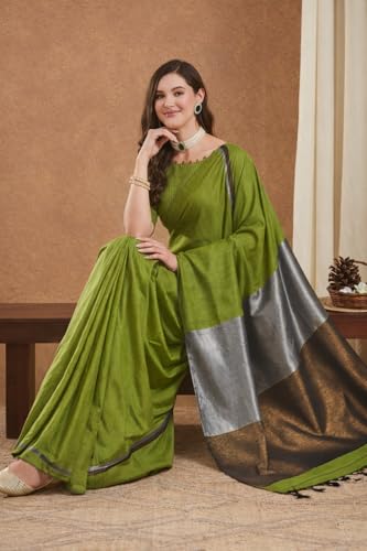 Image of Women's Banarasi Silk With Jacquard Print Saree With Blouse