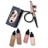 Luminess Air Icon Makeup Airbrush System and 4-Piece Foundation Starter Kit, Deep Coverage - Quick, Easy & Long Lasting Application - Includes Silk 4-In-1 Foundation, Highlighter & Blush