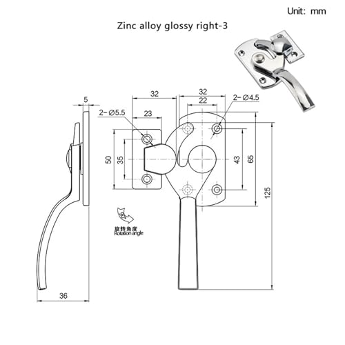 Poignée de porte rotative d'urgence inox pour issue de secours