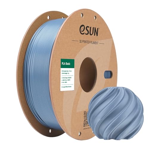 Image of eSUN PLA Basic Filament 1.75mm, 1KG Spool (2.2 LBS) High Speed Printing 3D Printer PLA Filament,Designed for Fast Printing, Light Grey