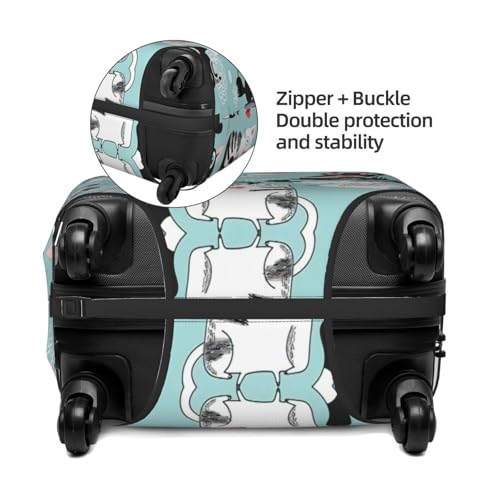 Black And White Cats Print Luggage Suitcase Cover Protector Luggage Washable Covers With Concealed Zipper4