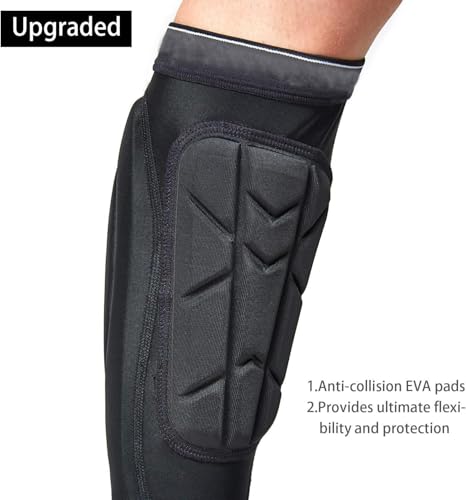 norespnea Soccer Shin Guards, Soccer Protective Gear with Calf and Ankle Pads, Shin Guard Pads for Youth and Adult- Black(S) - Thumbnail 4