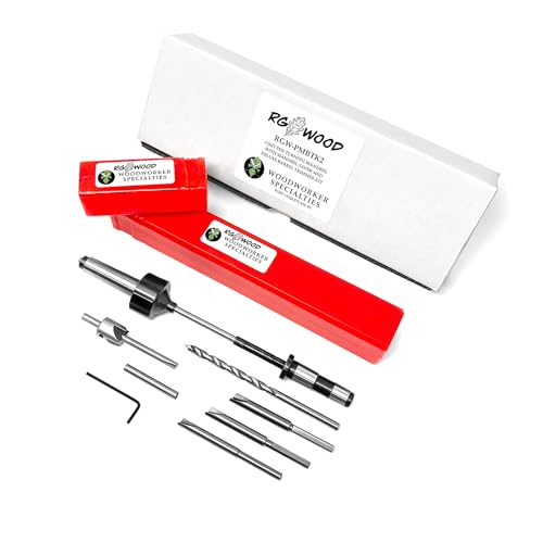 RGWOOD #2 Morse Taper MT2 Pen Turning Mandrel with 7mm Drill Bit and Deluxe Barrel Trimmer Kit