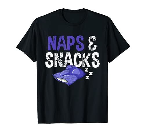 Naps and Snacks Funny Sleep Time Lazy Homebody Rest Pillow Camiseta