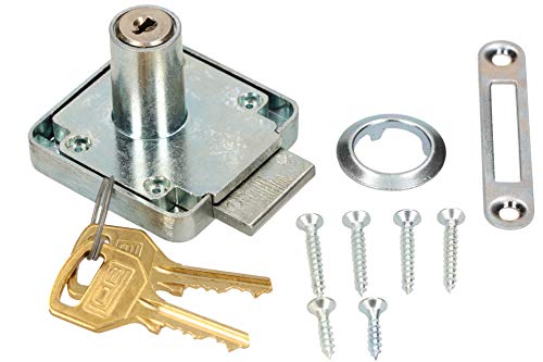 KOTARBAU Möbelschloss 42x42 mm Aufschraubschloss mit 2 Schlüsseln Zylinder-Möbelschloss Schrankschloss Schloss Schubladenschloss