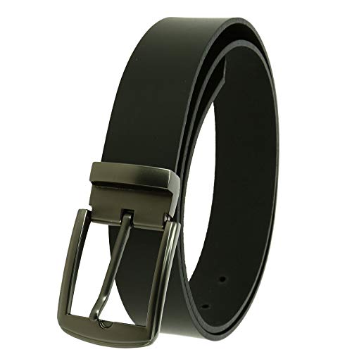 FASHIONGEN - Ceinture Véritable Cuir de Vachette pour Homme ajustable PELLAND, Fabriqué en France - Noir, 90 / pantalon 40 à 44 Cover