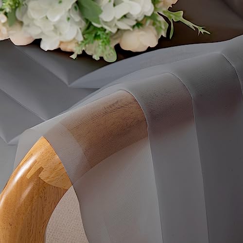 Image of OWENIE Grey Sheer Curtains, Sheer Curtains 78 inches Long 2 Panels Set, Rod Pocket Voile Fimly Gray Drapes for Living Room /Bedroom, 2pcs, Each 42 inch W x 78 inch L