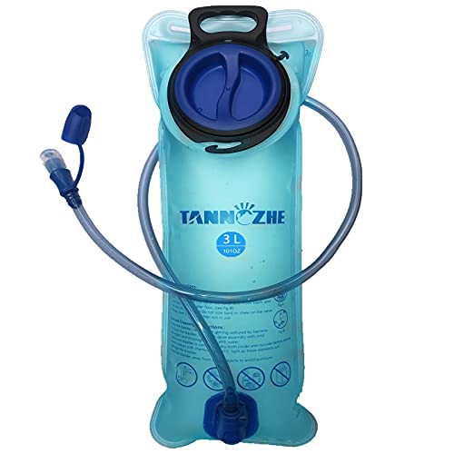 TANNOZHE Trinkblase 3Liter auslaufsicheres Wasserreservoir,BPA-freier Trinkrucksack-Ersatz,Sport-Reise-Reservoir Trinkrucksack Pack Wandern im Freien,Blau