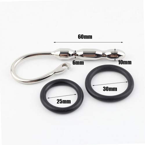 Dilatador uretral con anillo de glande para el pene, de acero inoxidable y metal