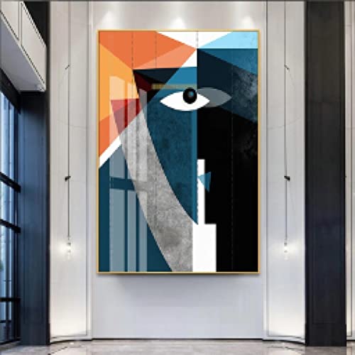 Toile design scandinave visage abstrait pour sublimer la déco de votre salon
