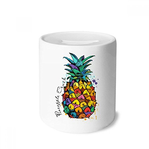 Tirelire fruits tropicaux en céramique DIYthinker déco ananas multicolore adulte enfant