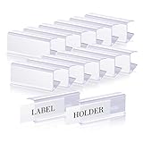 Lenink 30Pcs Wood Shelf Label Holder, Wire Shelf Label Holders with 30Pcs Label Paper Inserts...