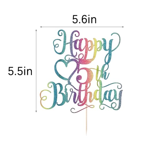 Color Flash Happy 5th Birthday Cake Topper for Boys and Girls - Children\'s Party Cake Decorations - Hello 5th Cake Topper - Birthday Party Decorations