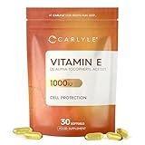 Vitamin E 1000iu | 30 Softgels (1 Month Supply) | DL-Alpha Tocopheryl | Protection of Cells from Oxidative Stress | High Strength Supplement for Adults | By Carlyle