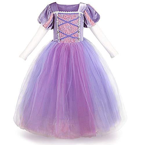 Vestido de Princesa Sofía para Cosplay - Disfraces elegantes de Halloween para niños Vestido de Princesa Sofía para Cosplay - Disfraces elegantes de Halloween para niños