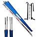BOARDEE Foldable Volleyball Antenna Set - Durable Tarpaulin Hook-and-Loop Sleeves with Collapsible Fiberglass Antennas - Indoor and Beach Volleyball Net Equipment (Pack of 2) (Blue)