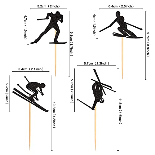 Blumomon 28 decorazioni per cupcake per lo sci