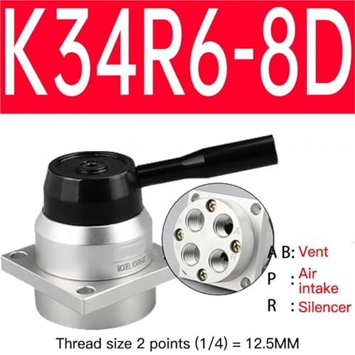 Vanne rotative pneumatique K34R6-8D à commande manuelle à 4 voies - 2