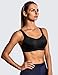 SYROKAN Women's High Impact Underwire Sports Bra High Support Large Bust Padded Adjustable Straps Running Bra Black 36C