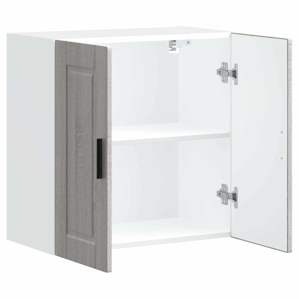 Armoire Murale de Cuisine Porto Sonoma Gris en Bois d’ingénierie, 60 x 31 x 60 cm, Rangement Vaisselle avec Portes, capacité 75 kg, pour Cuisine Salle à Manger