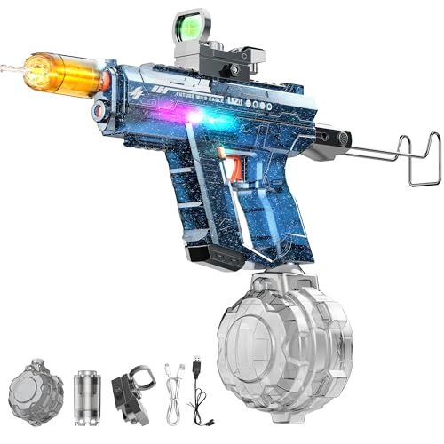 Automatic Electric Water Gun with LED Effects, Auto Water Suction Powerful Squirt Guns Pistol for Adults Kids, Auto Water Blaster Pistol Outdoor...