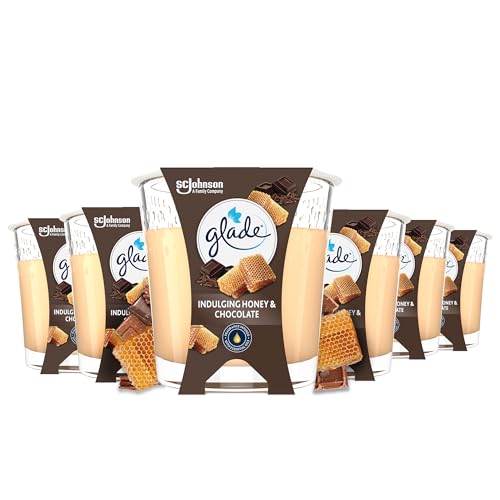 Glade Duft-Kerze im Glas Honey & Chocolate bis zu 27 Stunden Brenndauer 6er Pack (6 x 112g)