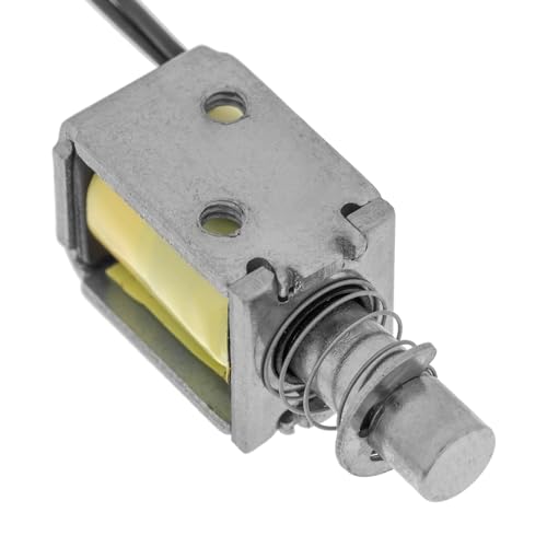 HALLMERS 3V-6V DC 0.7A-1.35A 3mm Pull Stroke Small Electric Linear Solenoid Actuators Intermittent Duty, Normally Extended, Electromagnet Push Pull Spring Return Industrial Actuation Control Robotics