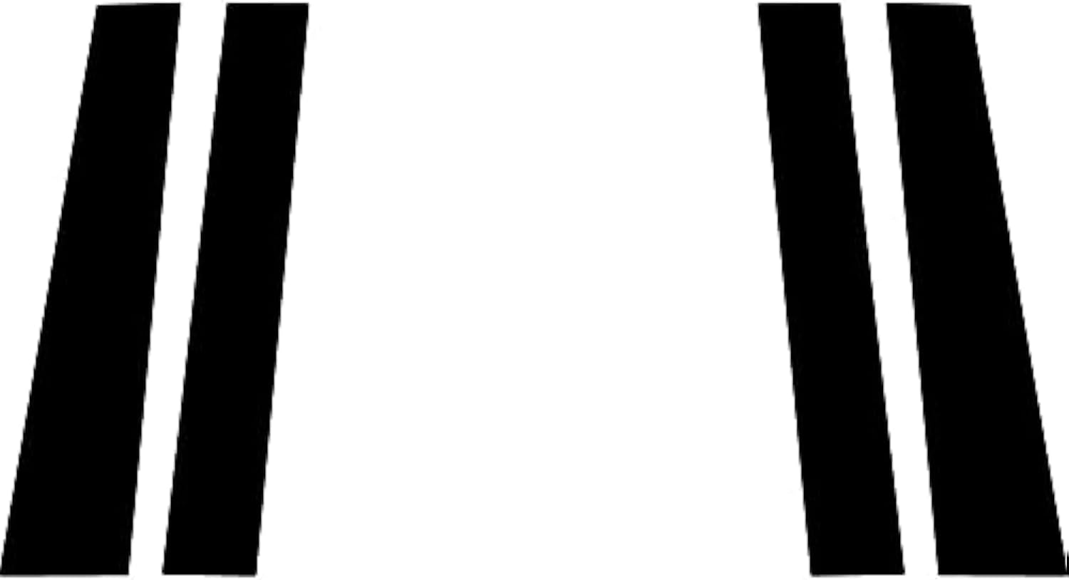 Rvinyl Pillar Post Pre Cut Window Trim Kits in Matte Black Compatible with Nissan Titan 2004-2015 Crew Cab - Adhesive Backs