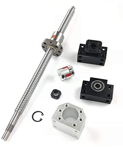TEN-HIGH Ball Screw CNC Parts SFU1204 NST, 1pcs Ball Screw + 1pcs Nut + 1pcs BK/BF10 End Support Units + 1pcs Coupler + 1pcs Nut Housing + End Machining, Diameter 12mm Lead 4mm Length 250mm