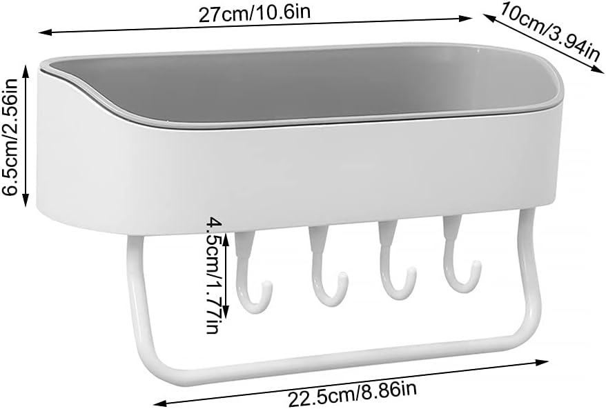 Kitchen Shelf for Bathroom Wall Mounted Bath Storage Holder Toilet Plastic Organizer Rack Towel Cosmetic Brush