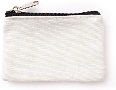 Hibate Small Canvas Coin Purse Holder Wallet Zip Pouch Money Purses Bag for Women Men Kids (Blue)