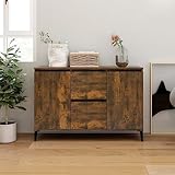Photo Gallery auvyi credenza per sala da pranzo con cassetti con ante 104x35x70 cm mobile da salotto buffet cucina mobiletto ingresso armadietto armadietto multiuso legno multistrato, metallo rovere fumo Photo Gallery auvyi credenza per sala da pranzo con cassetti con ante 104x35x70 cm mobile da salotto buffet cucina mobiletto ingresso armadietto armadietto multiuso legno multistrato, metallo rovere fumo