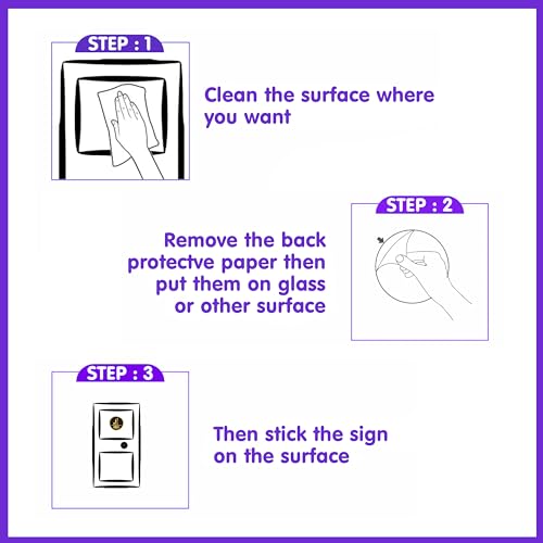 Image of Rousrie Push and Pull Stickers for Glass Doors (Size: 6 Inch) for Office, Stores, Cafe, Hotel, Restaurant, Business & Shop, Self-Adhesive, Acrylic Signage (Design 1)
