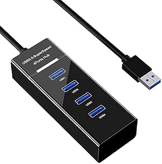Amazon Brand - Eono USB Hub, 4-Port USB 3.0 Ultra Slim Data Hub Portable USB Splitter Compatible with Macbook Air, iMac, Surface Pro, Laptop, USB Flash Drives, Mobile HDD
