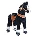 PonyCycle Official Ride On Horse No Battery No Electricity Mechanical Horse Black Small for Age 3-5