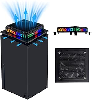 Cooling Fan for Xbox Series X with LED Light DOBEWINGDELOU Top Fan Cooler System with Dust Filter Low Noise Black