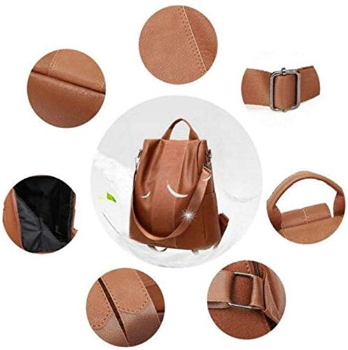 Mochila Bolsa Em Couro Feminina Impermeavel Moda Fashion (Preto)