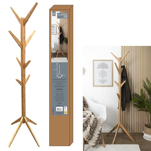 Miniatura 2 de Home Deco Factory - Hd6189 Perchero Árbol De Bambú Natural - 8 Ganchos - Diseño Contemporáneo Para Entrada O Dormitorio - Dimensiones 178 Cm - Color Beige